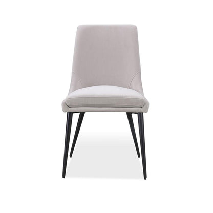 Winston Upholstered Metal Leg Dining Chair in Ash Grey and Black, set of 2