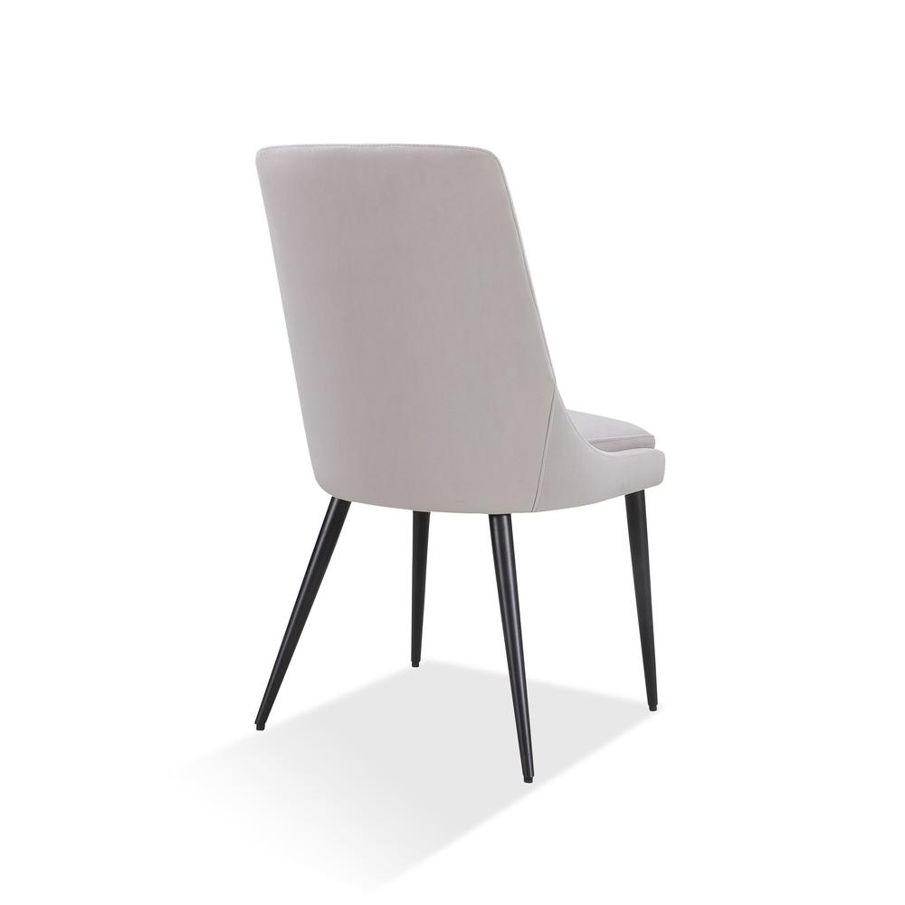 Winston Upholstered Metal Leg Dining Chair in Ash Grey and Black, set of 2