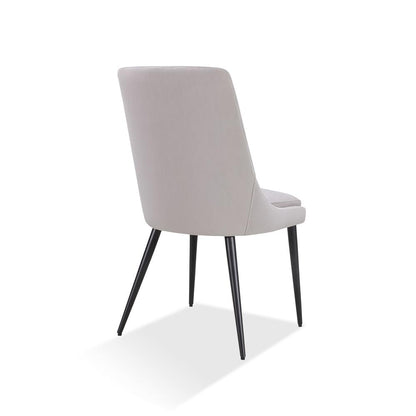 Winston Upholstered Metal Leg Dining Chair in Ash Grey and Black, set of 2