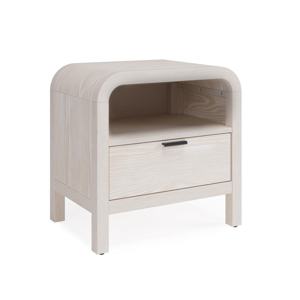 Drake One Drawer One Shelf USB-Charging Nightstand in Sugar