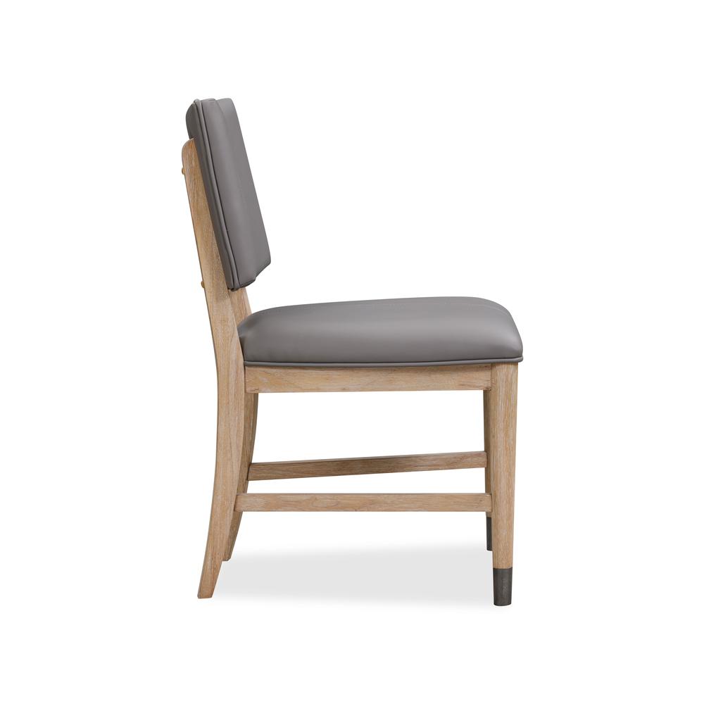Franklin Dining Chair in Au Natural and Gray Leather