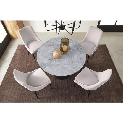 Winston Upholstered Metal Leg Dining Chair in Ash Grey and Black, set of 2