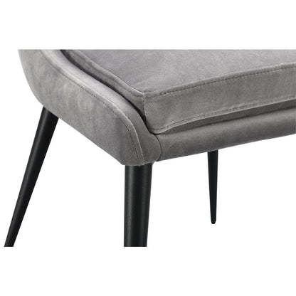 Winston Upholstered Metal Leg Dining Chair in Goose and Black, set of 2