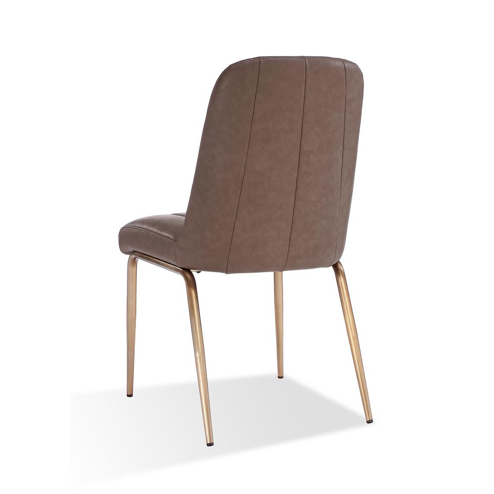 Upholstered Dining Chair in Cinnamon Synthetic Leather, set of 2