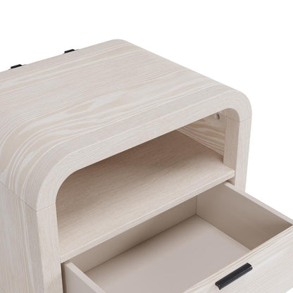 Drake One Drawer One Shelf USB-Charging Nightstand in Sugar