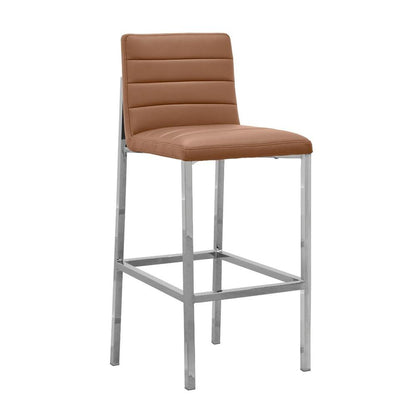 Amalfi Metal Back Bar Stool in Cognac, set of 2