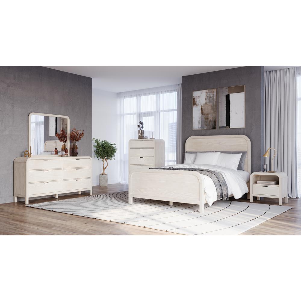 Drake One Drawer One Shelf USB-Charging Nightstand in Sugar