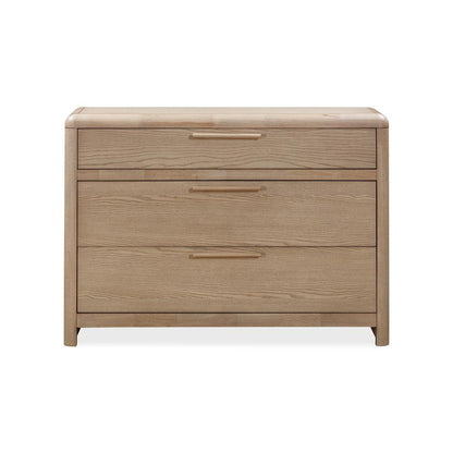 Furano Three Drawer Ash Wood Bachelor Chest in Ginger