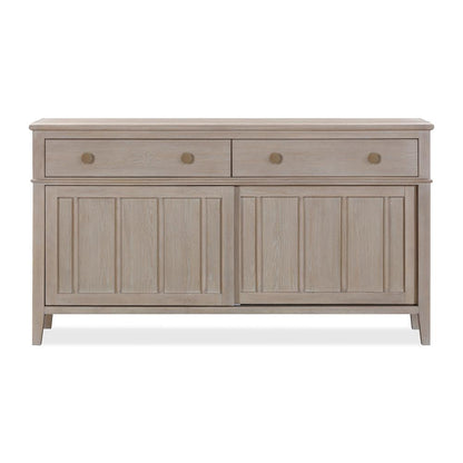 Camden Two Drawer Two Door Oak Wood Sideboard in Chai