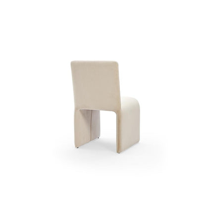 Winston Fully Upholstered Side chair in Sand Velvet, set of 2