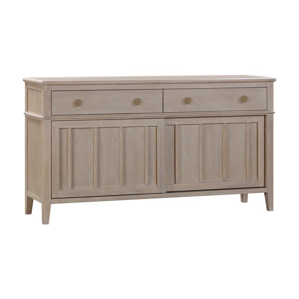 Camden Two Drawer Two Door Oak Wood Sideboard in Chai