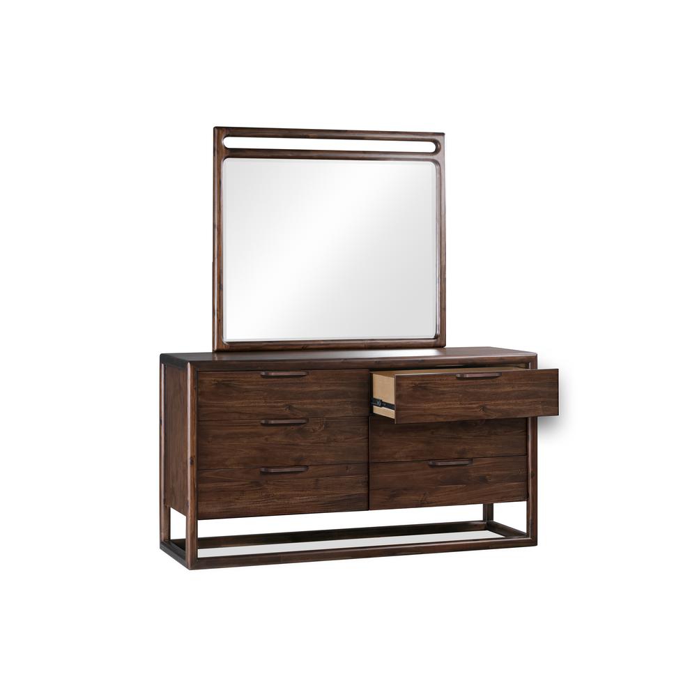 Sol Six Drawer Acacia Wood Dresser in Brown Spice