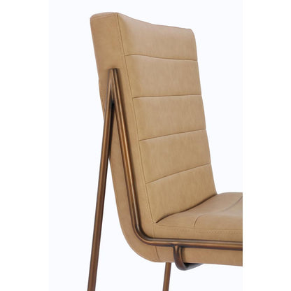 Madison Metal Frame Dining Chair in Honey Synthetic Leather