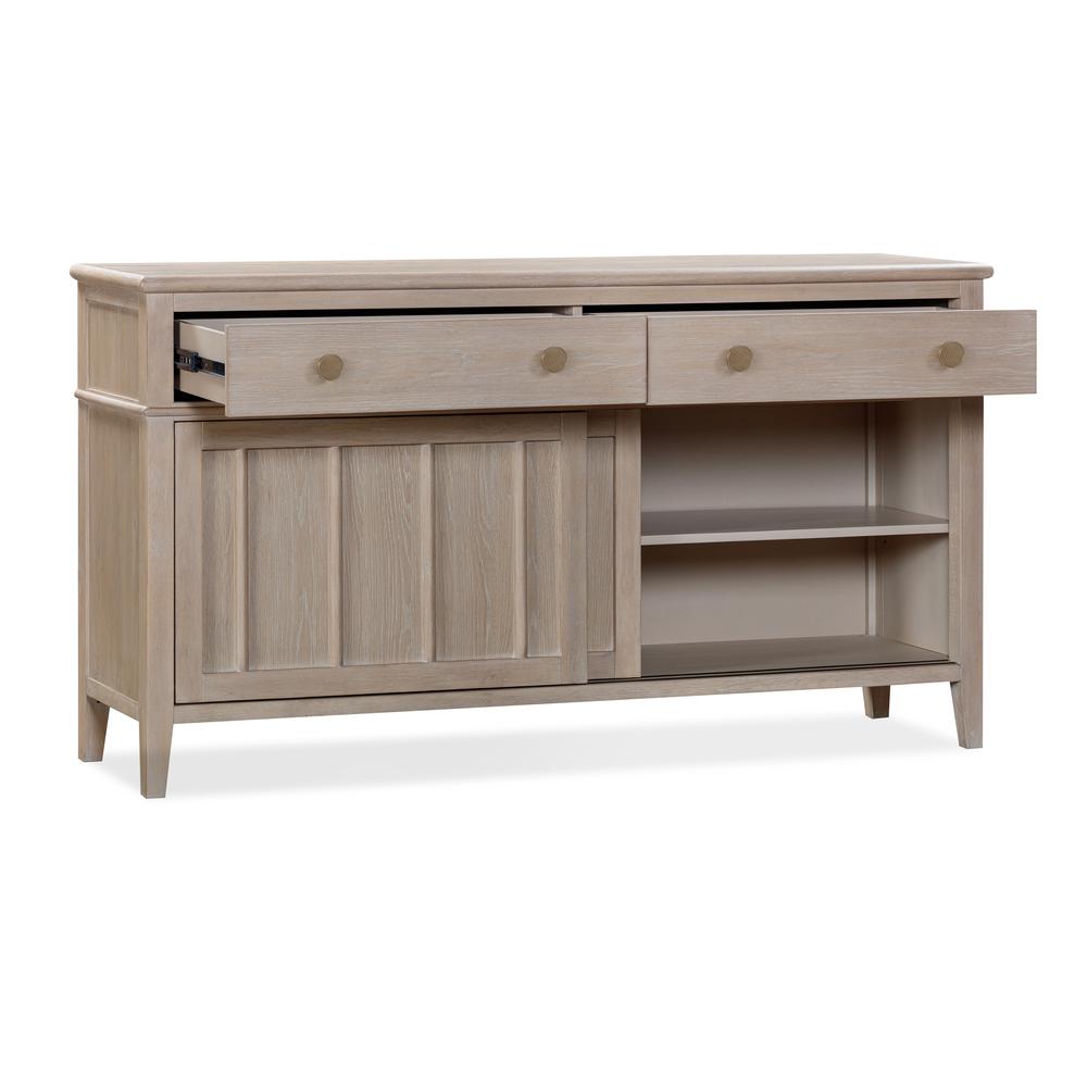 Camden Two Drawer Two Door Oak Wood Sideboard in Chai