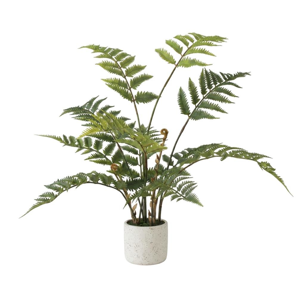 Artificial Fern In A Cement Pot
