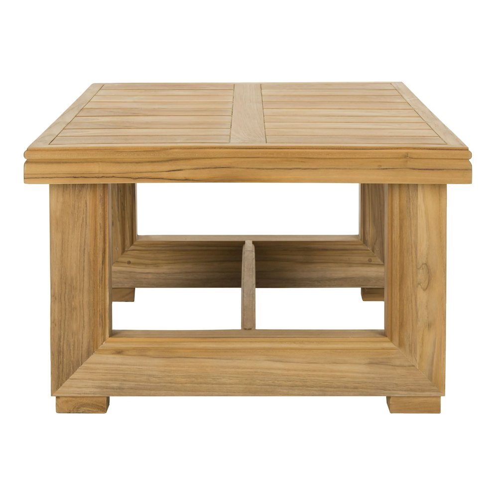 Couture Montford Contemporary Teak Coffee Table, Natural Teak