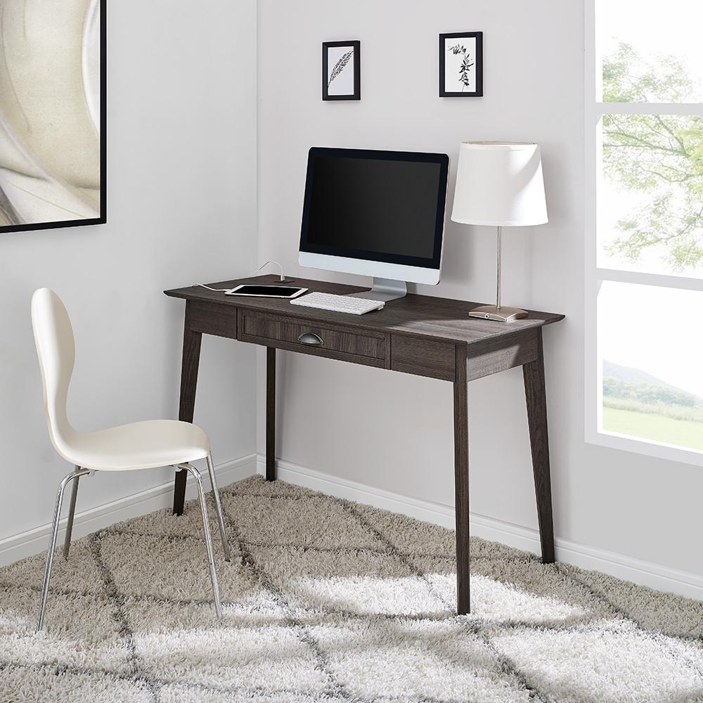 Newport Series Home Office Computer Writing Desk, Smoke Oak