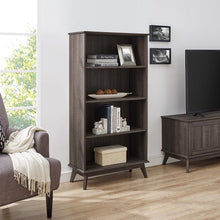 Newport Series Wooden 5 Tier Bookcase Book Shelf, Smoke Oak
