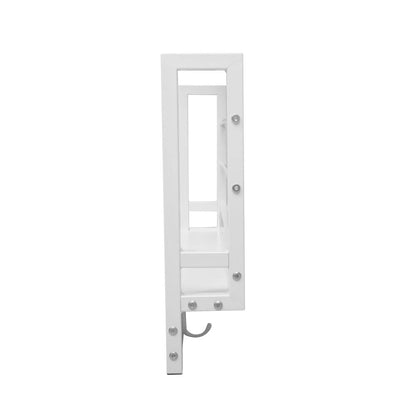 Floating Book Shelf Coat Rack, White, Set Of 2…
