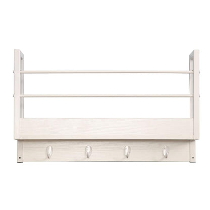Floating Book Shelf Coat Rack, White, Set Of 2…