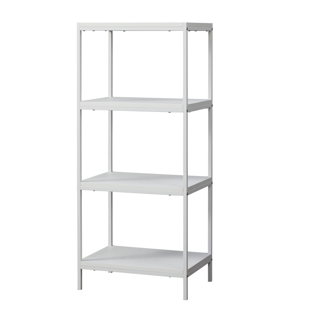 4-Tier Transitional Wood Bookshelf With Open Shelves White