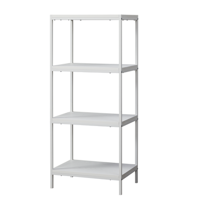 4-Tier Transitional Wood Bookshelf With Open Shelves White