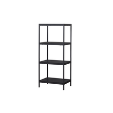 4-Tier Transitional Wood Bookshelf With Open Shelves In Black