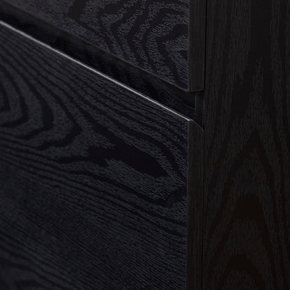 2 Drawer Wood File Cabinet With Lock, Black