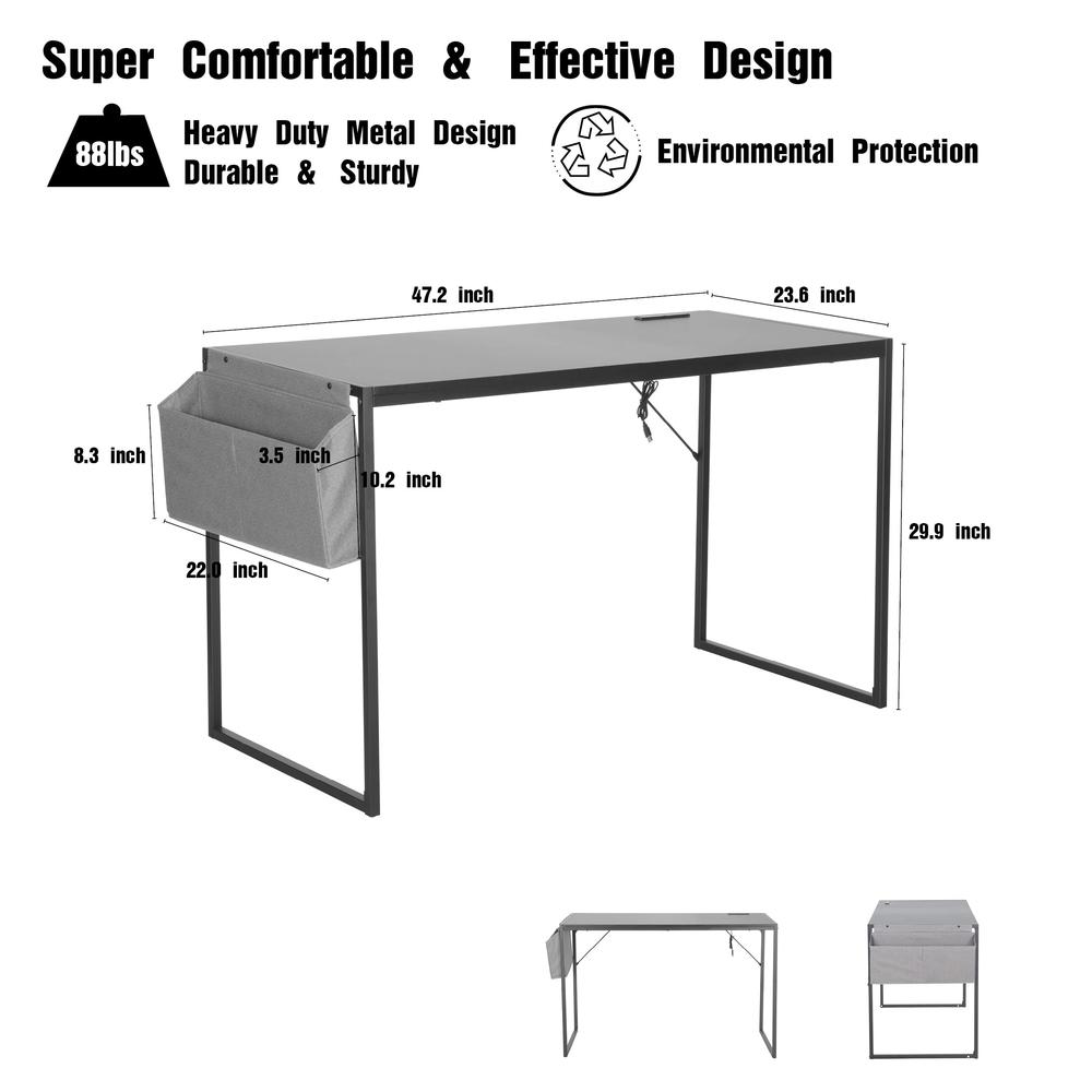 Small Computer Desk Simple Style Writing Desk, White/Pink