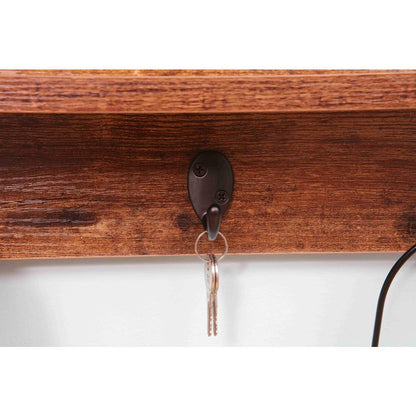 Floating Book Shelf Coat Rack, Rustic Brown, Set Of 3