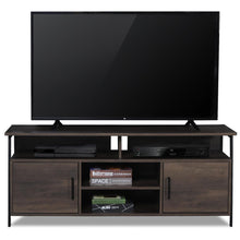 58" Home Entertainment Center Wood Media Tv Stand, Smoky Oak