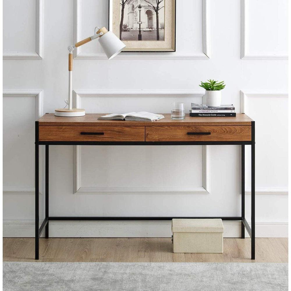 2 Drawer Writing Desk, Mahogany Brown