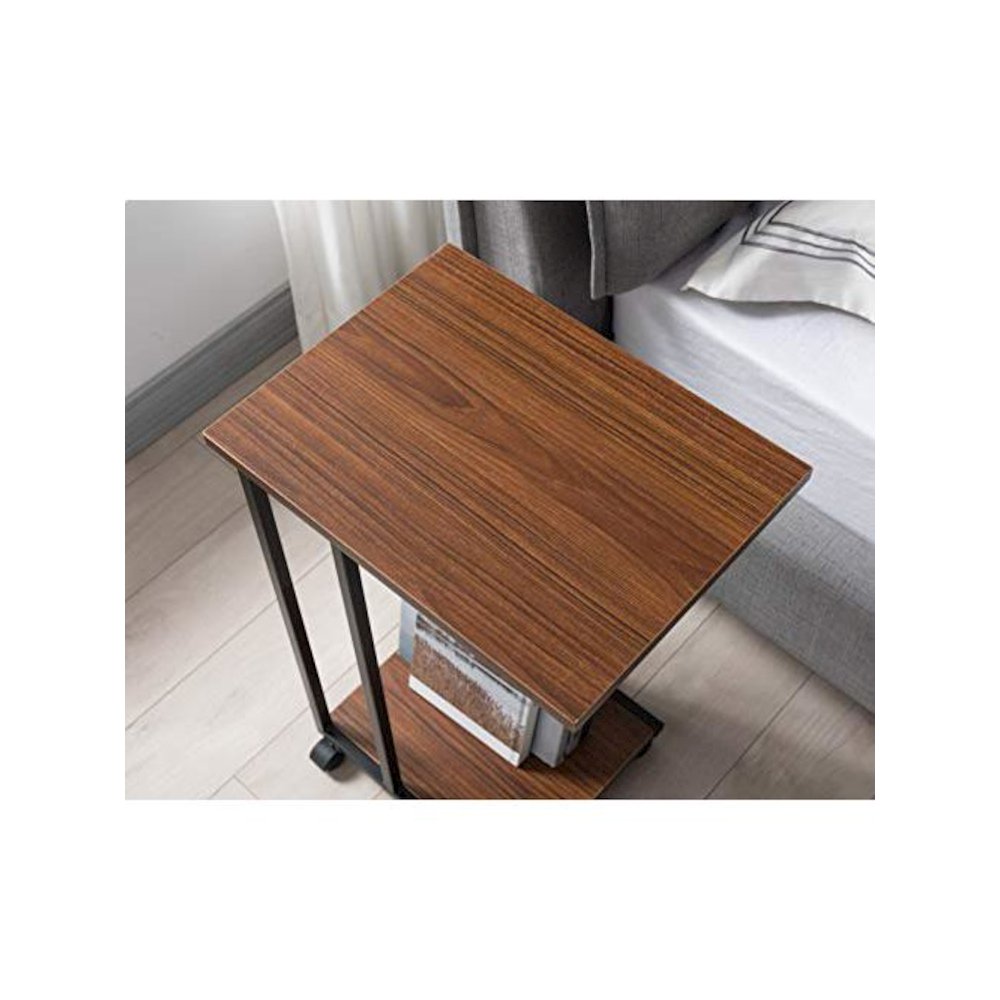 Side End C Table For Sofa, Walnut