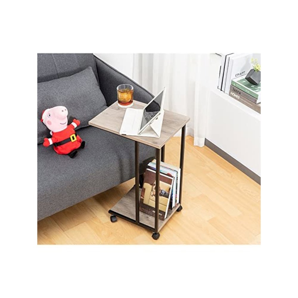 Side End C Table For Sofa, Smoky Grey