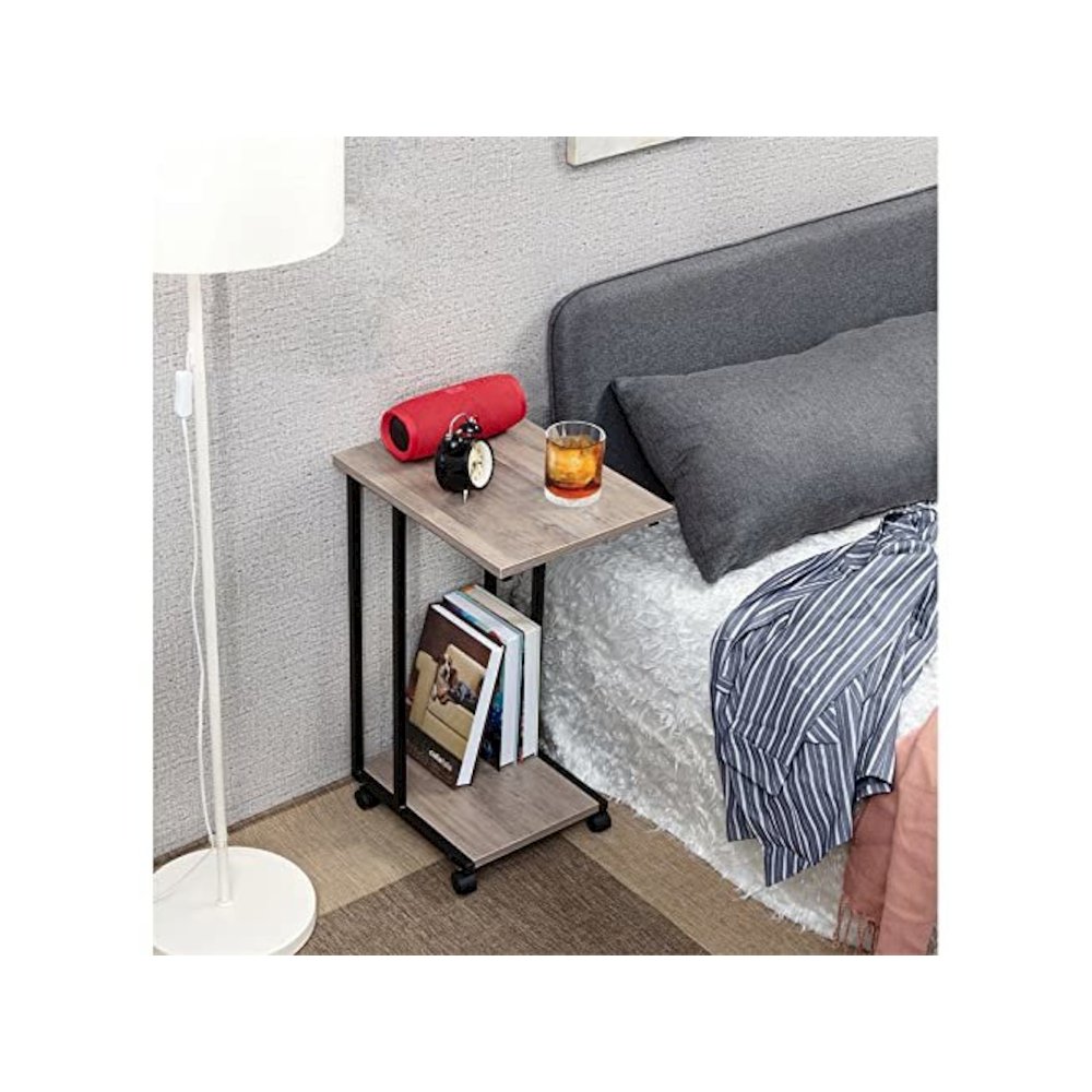 Side End C Table For Sofa, Smoky Grey