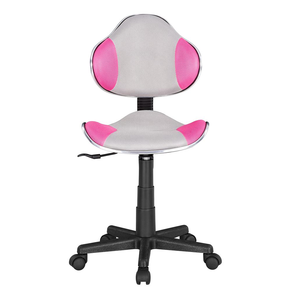 Home Office Low Back Computer Executive Chair, Grey/Pink