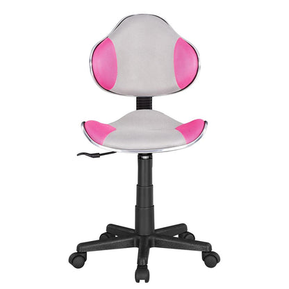 Home Office Low Back Computer Executive Chair, Grey/Pink