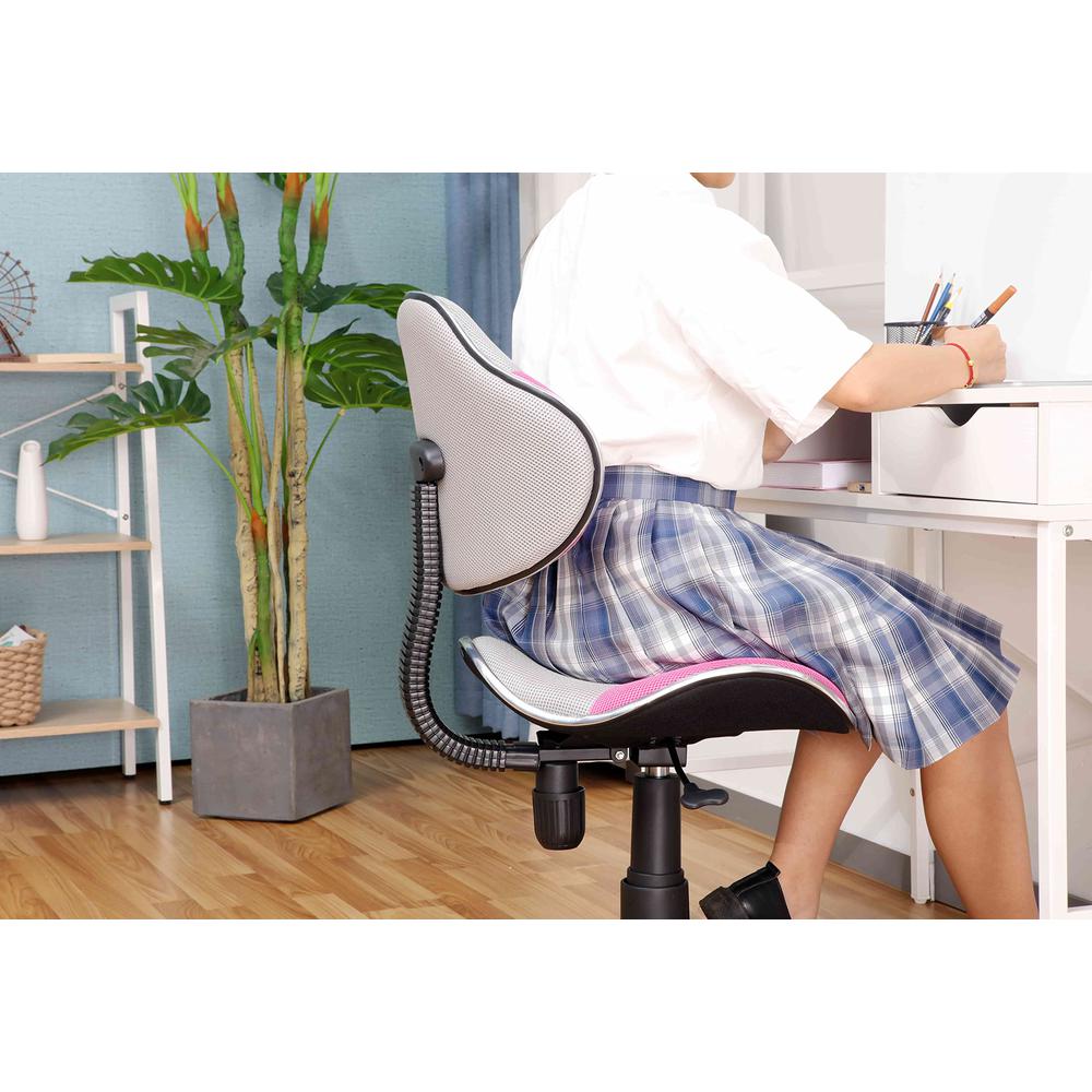 Home Office Low Back Computer Executive Chair, Grey/Pink