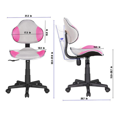 Home Office Low Back Computer Executive Chair, Grey/Pink