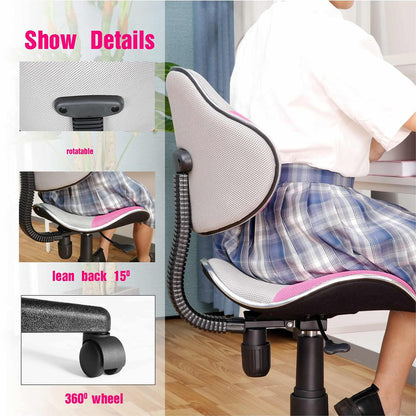 Home Office Low Back Computer Executive Chair, Grey/Pink