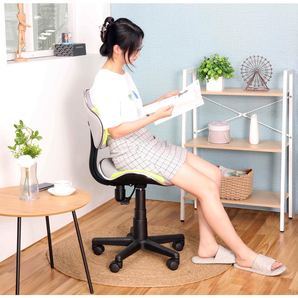 Home Office Low Back Computer Executive Chair, Grey/Green