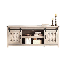 Entertainment Center for TVs up to 70" with Sliding Barn Door,Light Gray