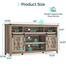 TV Stand for TVs up to 70" with Sliding Barn Door,Light Brown