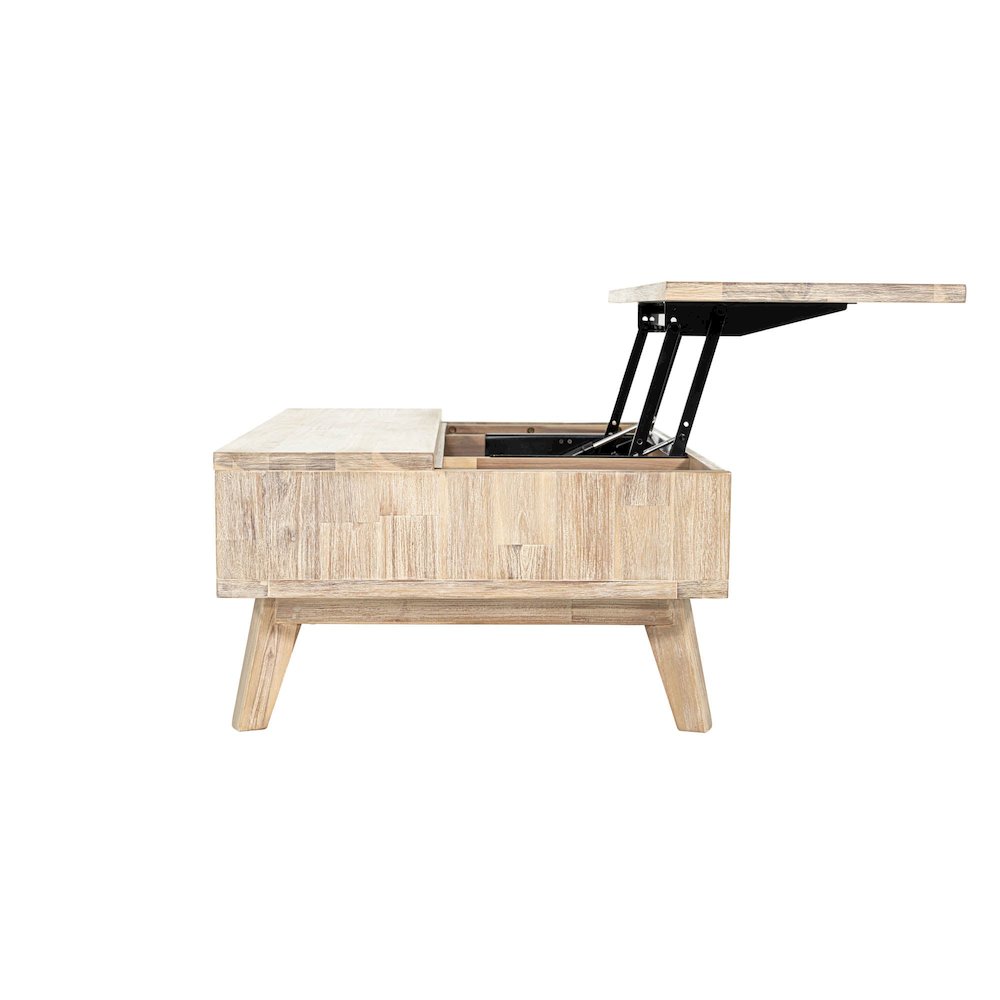 Gia Coffee Table with Lift Top - Light Driftwood