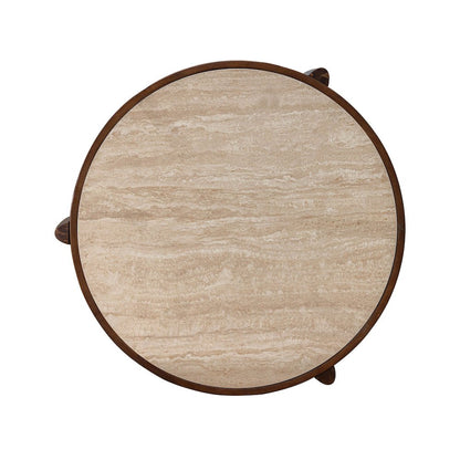 Remix Round Coffee Table - Travertine