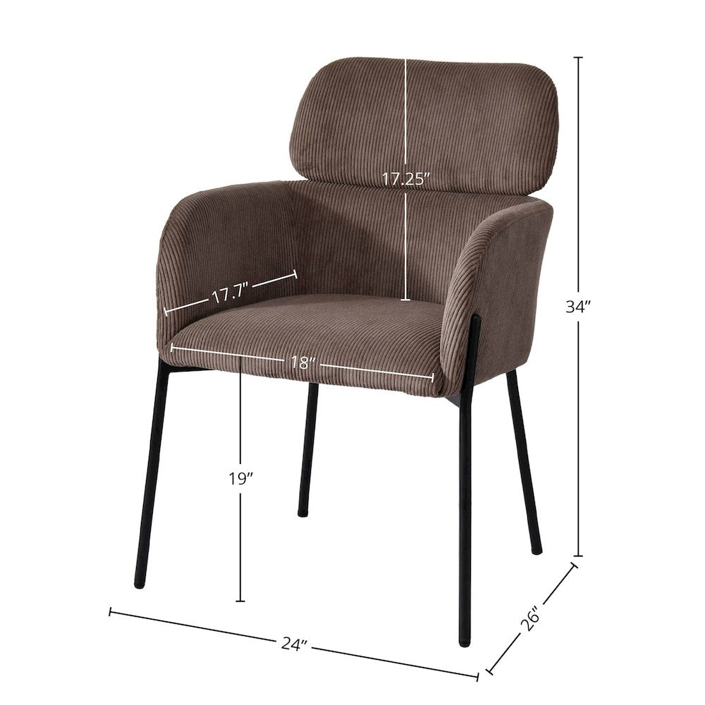 Allegra Dining Chair - Corduroy Brown