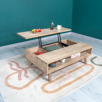 Gia Coffee Table with Lift Top - Light Driftwood