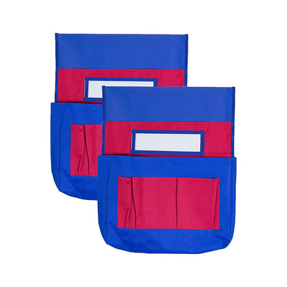 Chairback Buddy Pocket Chart, Blue/Red, Pack of 2