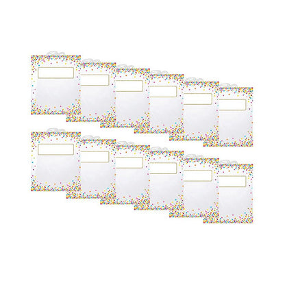 Hanging Confetti Pattern Storage/Book Bag, 10.5" x 12.5", 6 Per Pack, 2 Packs