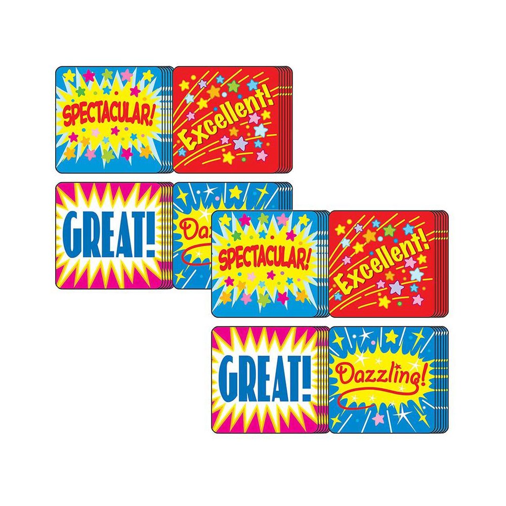Positive Words Motivational Stickers, 120 Per Pack, 12 Packs